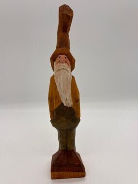 Artist David Ralch hand carved & painted hillbilly basswood Ozark folk art